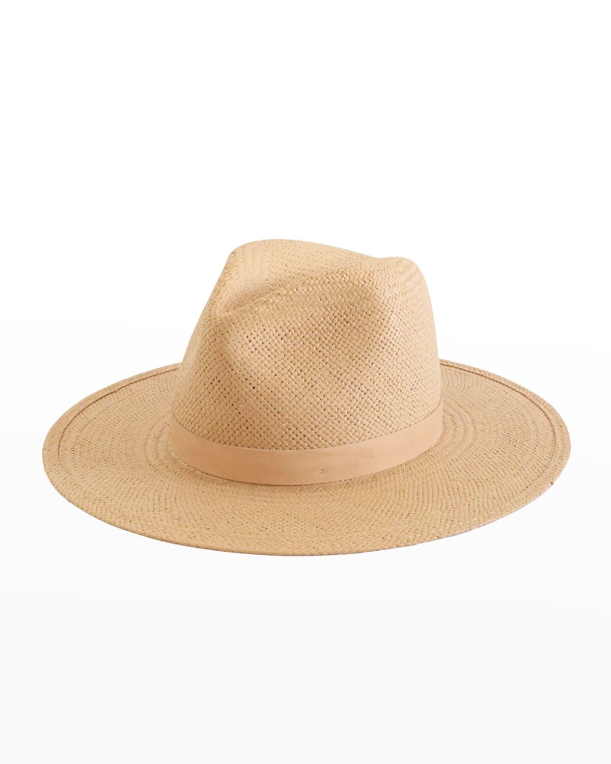 Simone Packable Straw Fedora Hat by JANESSA LEONE