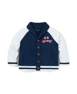 Boys' Baby Race Car Shawl Collar Cardigan - Baby by JANIE&JACK Boys' Baby Race Car Shawl Collar Cardigan - Baby by JANIE&JACK
