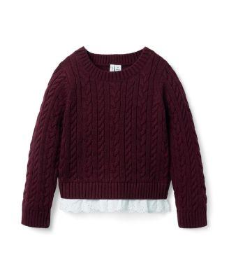 Girls' Cable Knit Eyelet Hem Sweater - Baby by JANIE&JACK