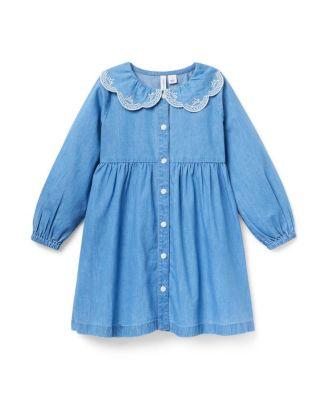 Girls' Chambray Embroidered Collar Dress - Baby by JANIE&JACK