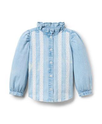 Girls' Chambray Lace Top - Baby by JANIE&JACK