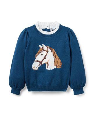 Girls' Horse Ruffle Collar Sweater - Baby by JANIE&JACK
