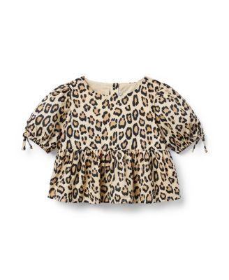 Girls' Leopard Puff Sleeve Peplum Top - Baby by JANIE&JACK
