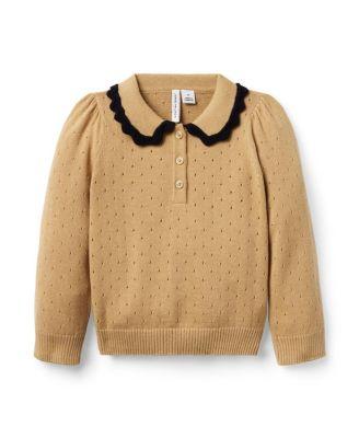Girls' Pointelle Crochet Collar Sweater - Baby by JANIE&JACK