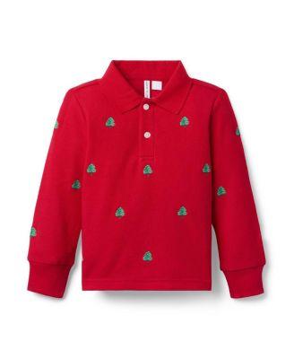 Unisex Embroidered Tree Pique Polo by JANIE&JACK