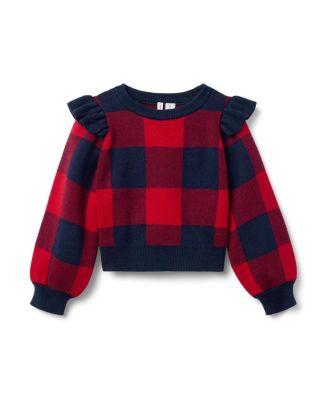 Unisex Plaid Ruffle Shoulder Sweater by JANIE&JACK