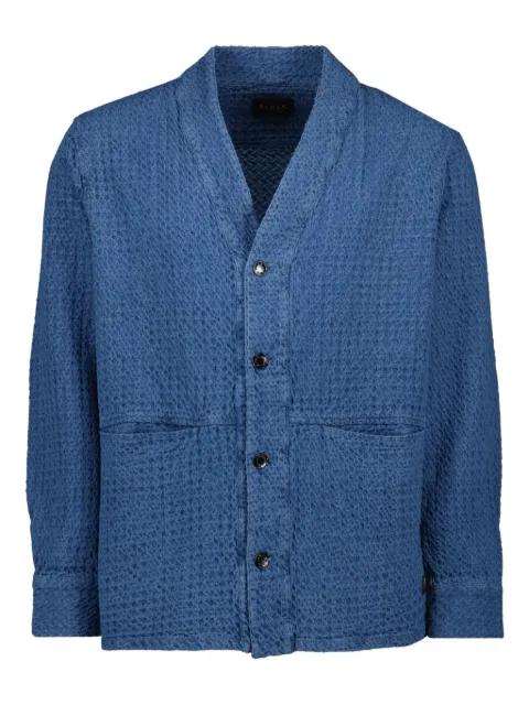 waffle-weave cotton shirt by JAPAN RAGS
