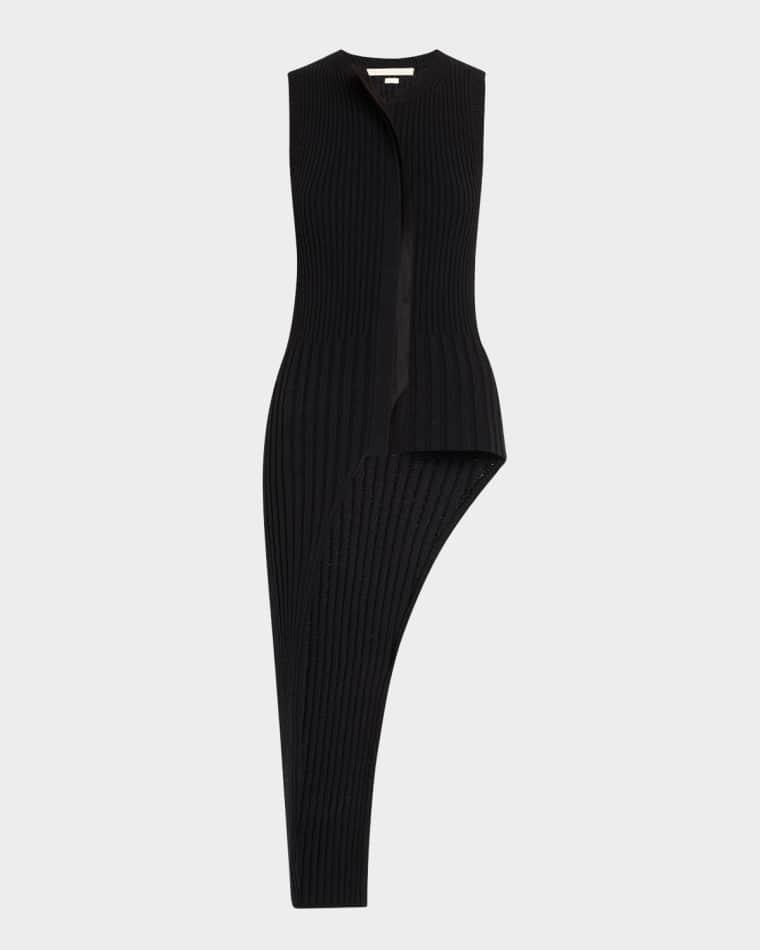 Asymmetrical Rib-Knit Sweater Vest by JASON WU