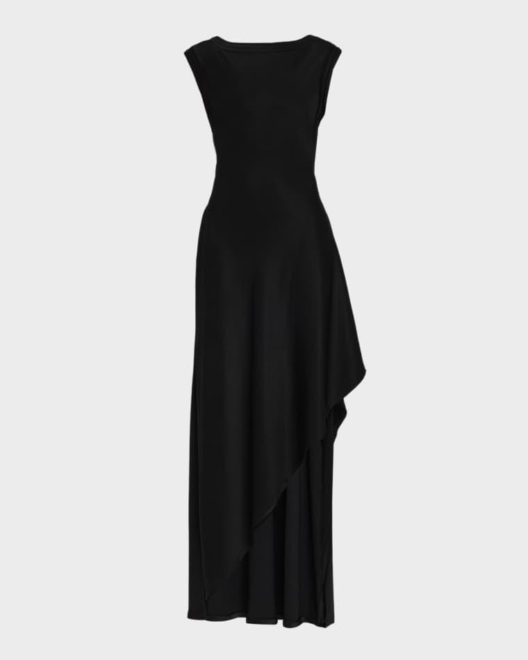 Crepe Back Satin Asymmetric Gown by JASON WU