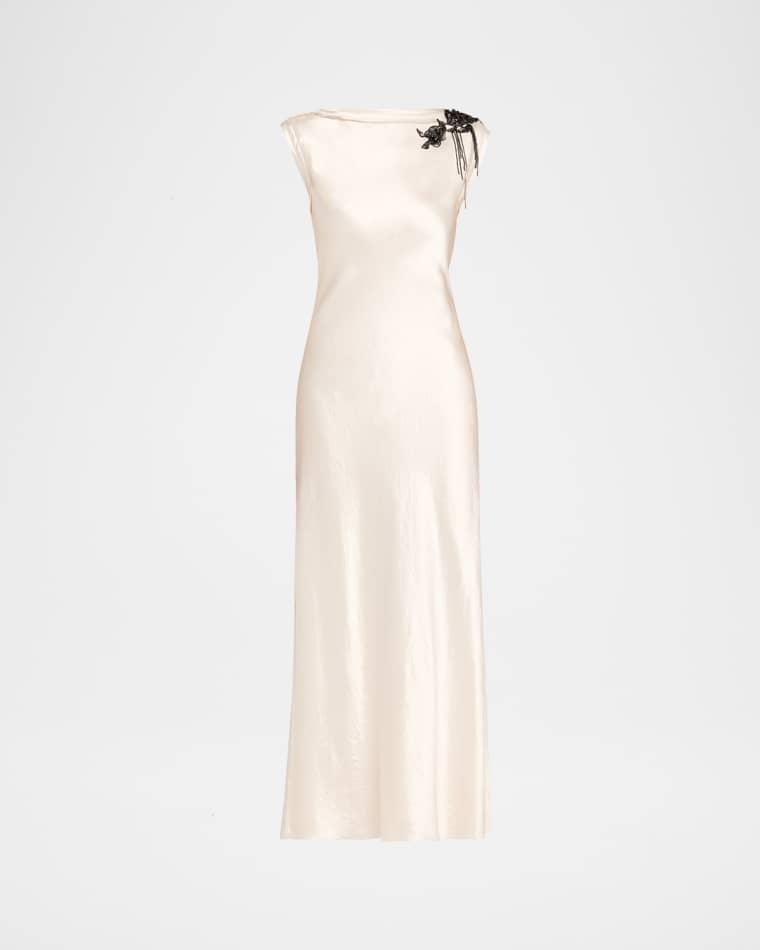 Embellished Washed Twill Column Gown by JASON WU