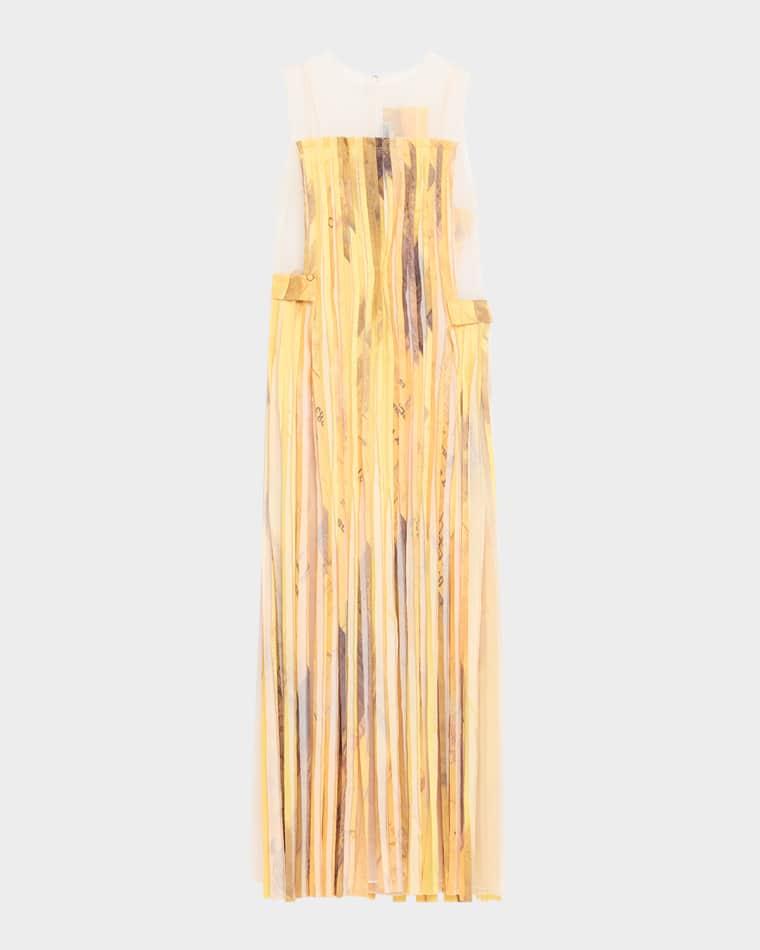 Sleeveless Strip Tank Gown with "Sulphur Bank" Artwork by Robert Rauschenberg by JASON WU