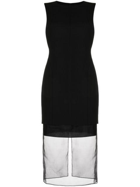 layered stretch-jersey midi dress by JASON WU