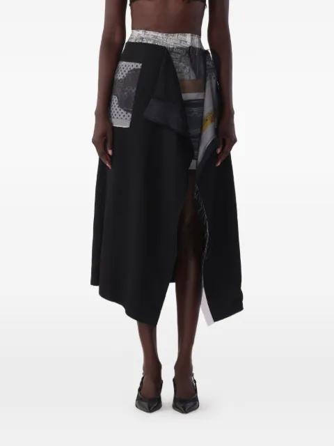 x Robert Rauschenberg collage sheephead-artwork midi skirt by JASON WU