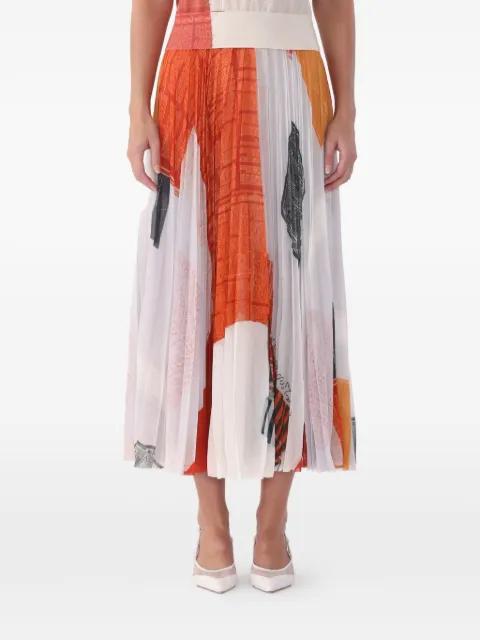 x Robert Rauschenberg pleated artwork midi skirt by JASON WU