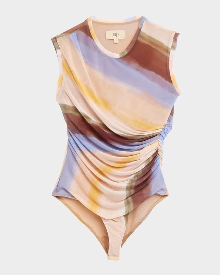 Etta Striped Mesh Bodysuit by JBQ