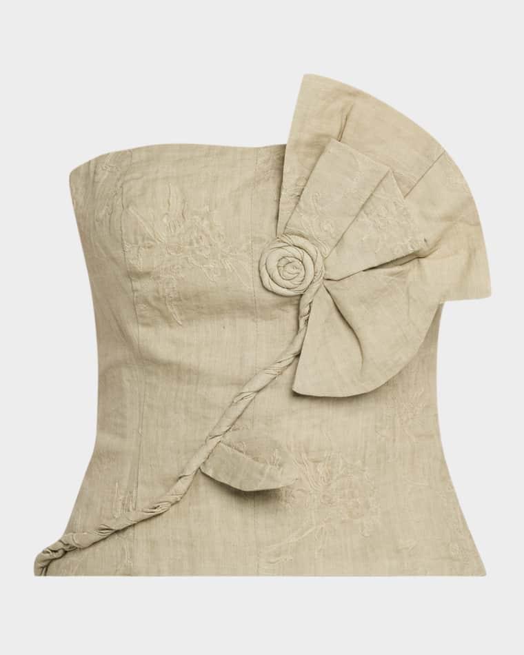 Florence Embroidered Strapless Top by JBQ