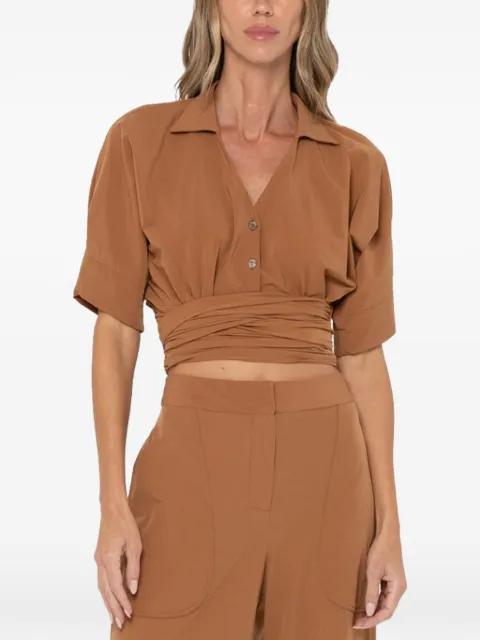 Halle wrap-around cropped blouse by JBQ