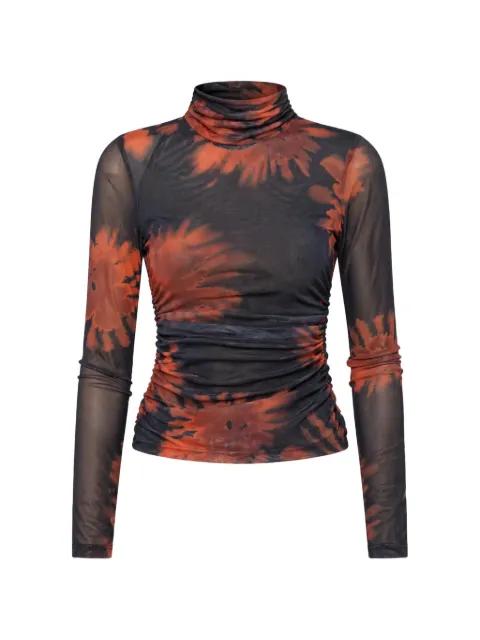 Tyla floral-print ruched top by JBQ