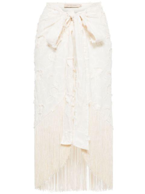 Vera fringed wrap skirt by JBQ