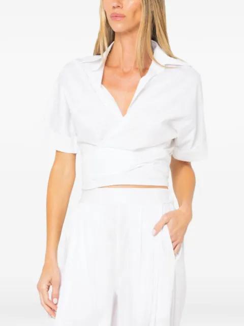 wrap-around cropped blouse by JBQ