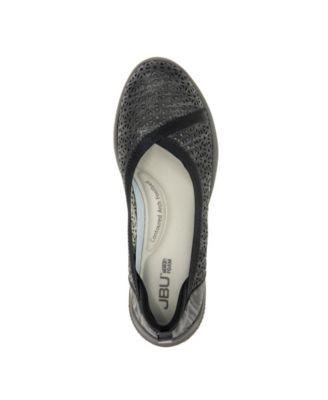 Women's Emma Perforated Pattern Slip-On Flat Shoe by JBU
