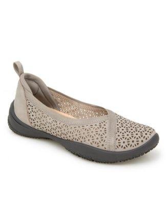 Women's Emma Perforated Pattern Slip-On Flat Shoe by JBU