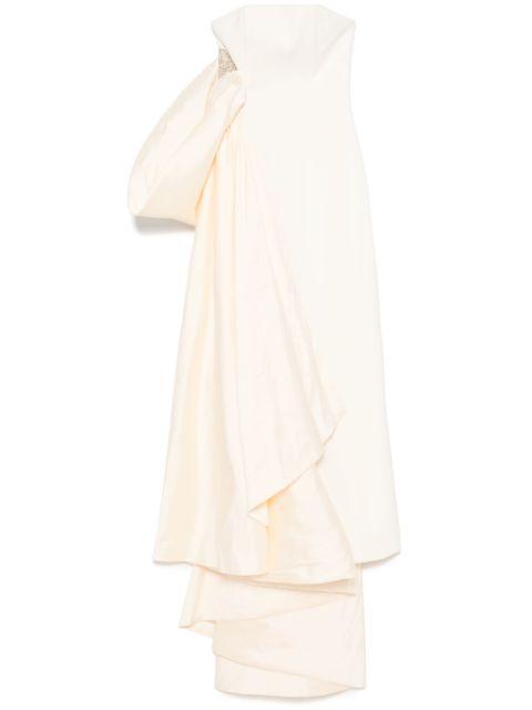 asymmetric crepe maxi dress by JEAN-LOUIS SABAJI