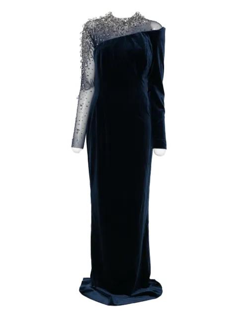 crystal-embellished asymmetric gown by JEAN-LOUIS SABAJI