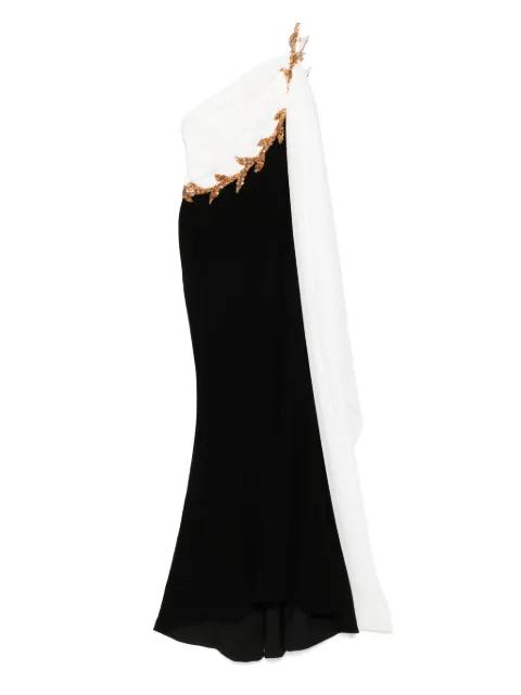 embellished one-shoulder dress by JEAN-LOUIS SABAJI