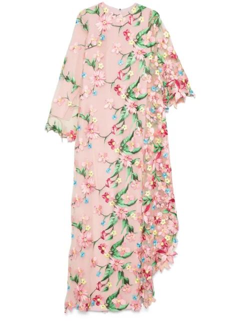 floral-embroidered abaya by JEAN-LOUIS SABAJI