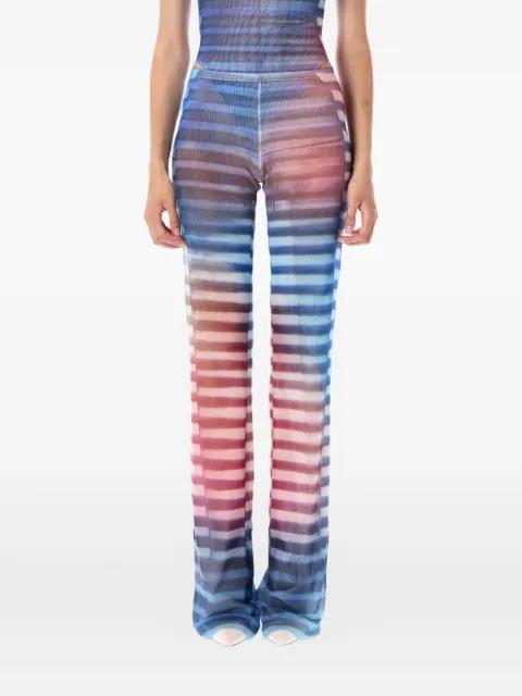 Air stripe mesh trousers by JEAN PAUL GAULTIER