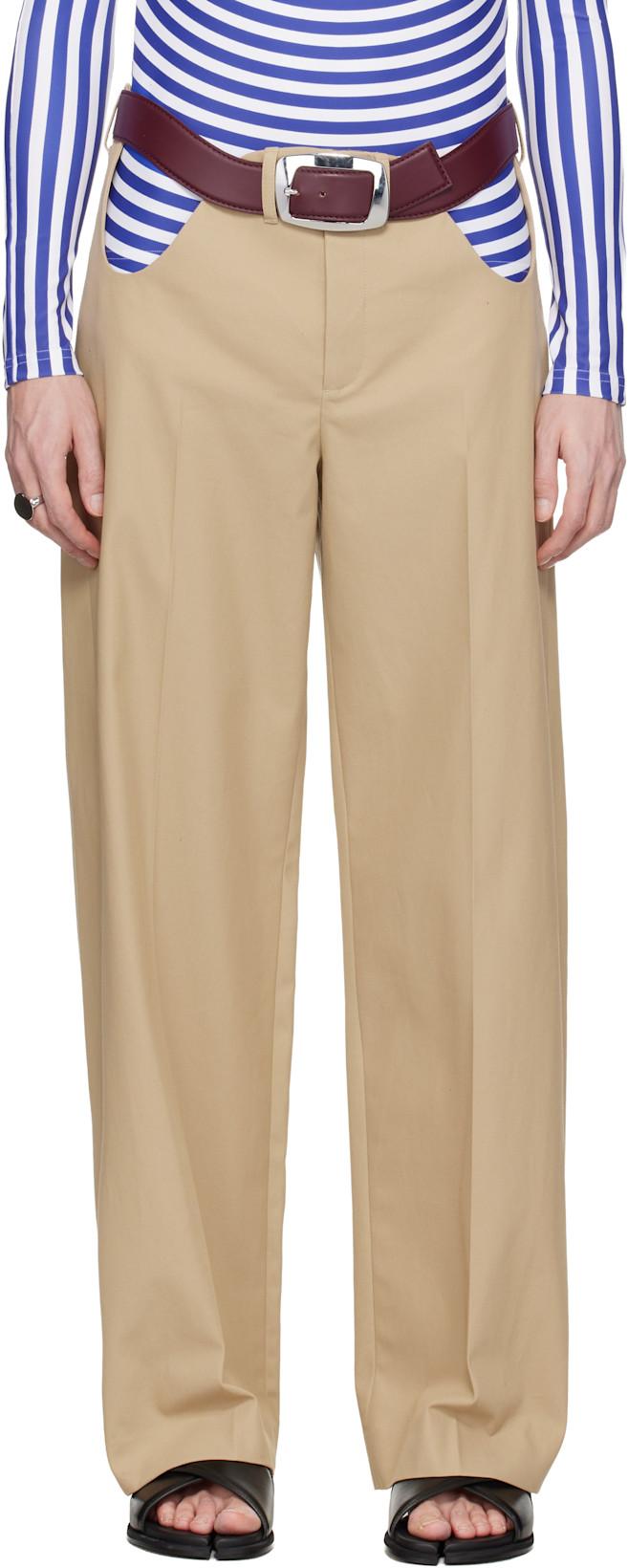 Beige 'The Chino' Trousers by JEAN PAUL GAULTIER