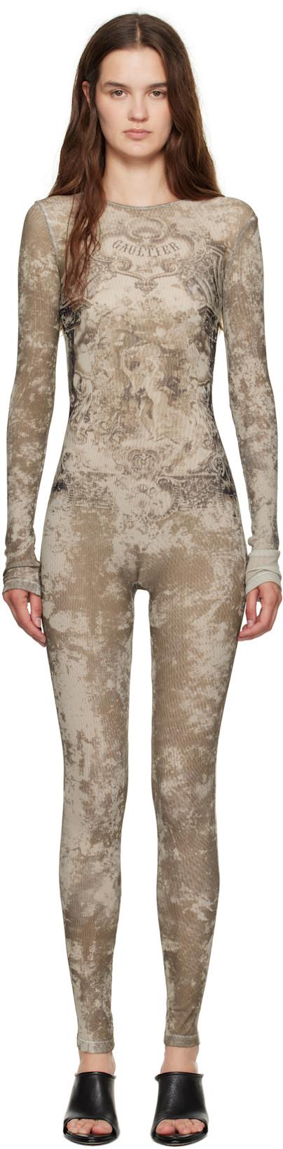 Beige 'The Médaillon' Jumpsuit by JEAN PAUL GAULTIER