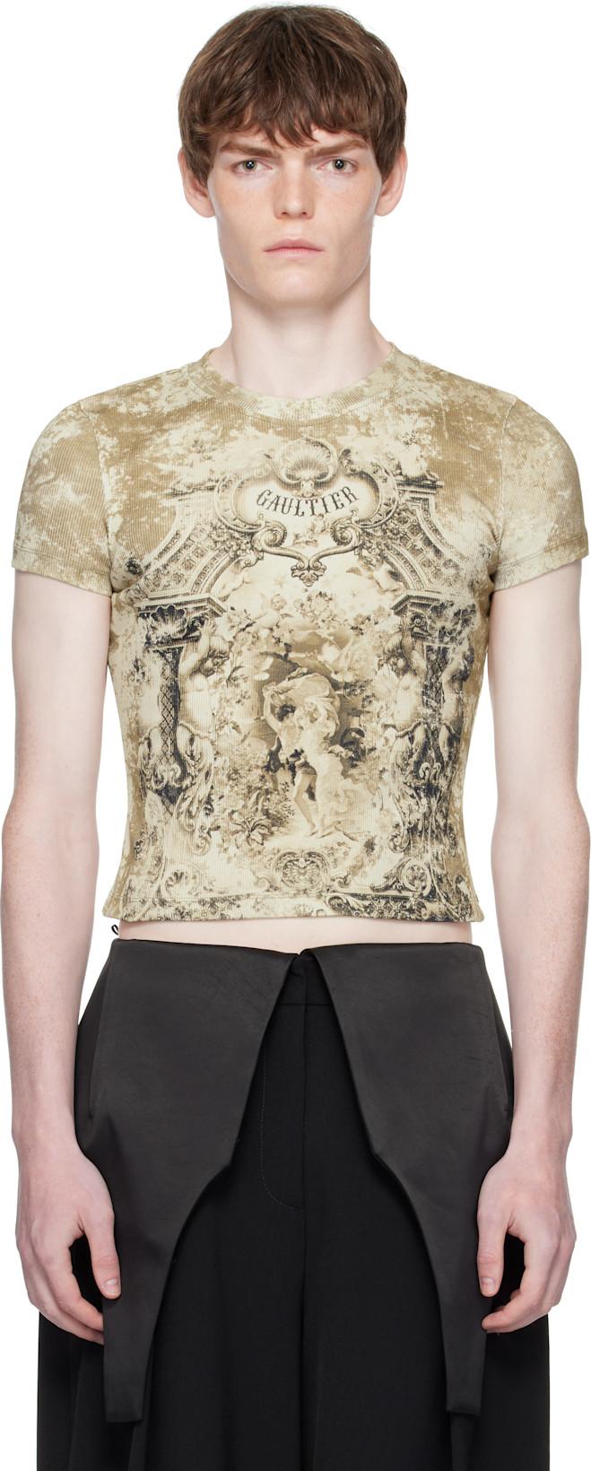 Beige 'The Médaillon' T-shirt by JEAN PAUL GAULTIER
