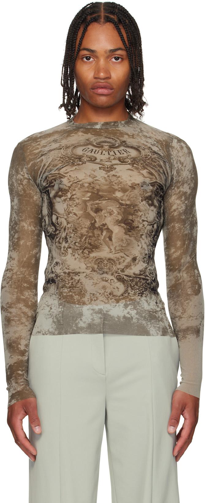 Beige 'The Médaillon' Top by JEAN PAUL GAULTIER