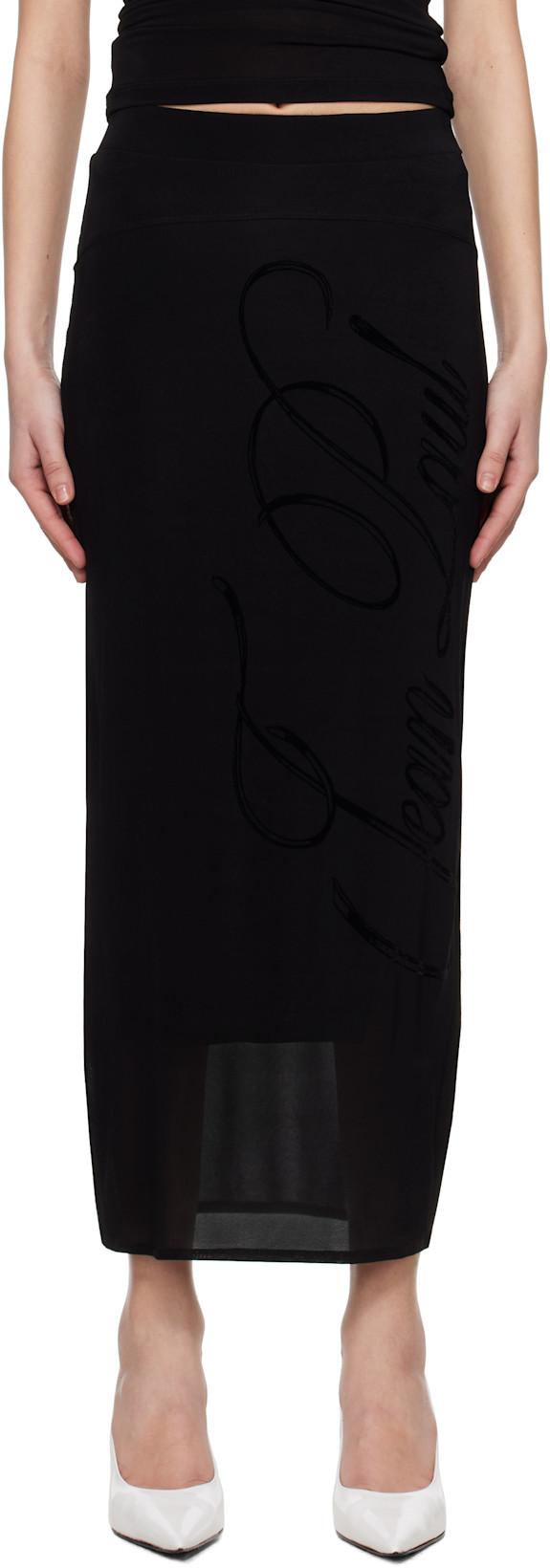 Black Light Viscose Jersey Maxi Skirt by JEAN PAUL GAULTIER