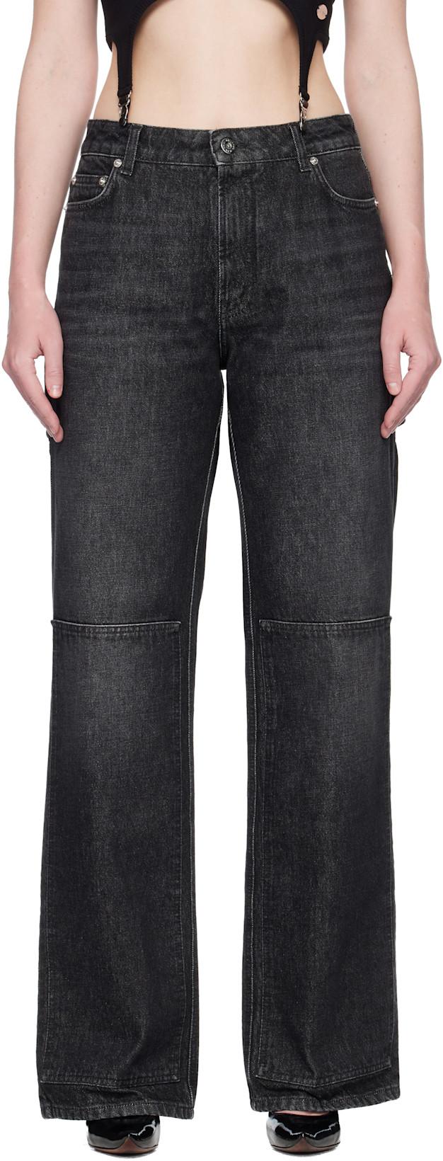 Black 'The Cut-Out' Jeans by JEAN PAUL GAULTIER