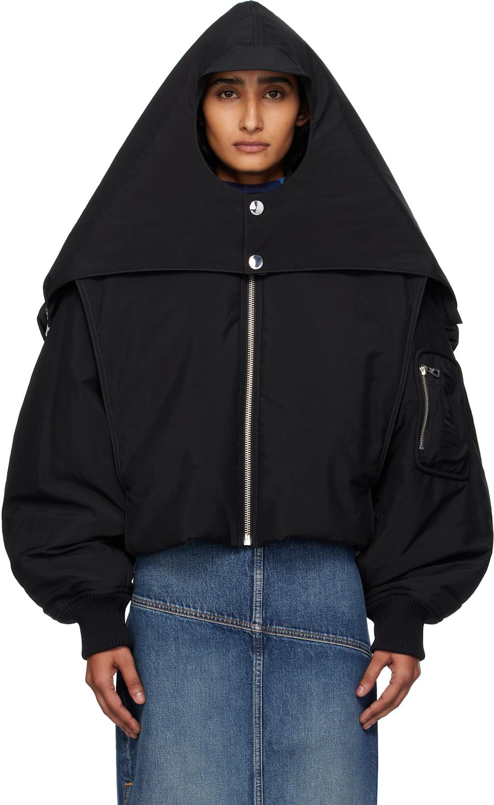 Black 'The Hooded' Bomber Jacket by JEAN PAUL GAULTIER