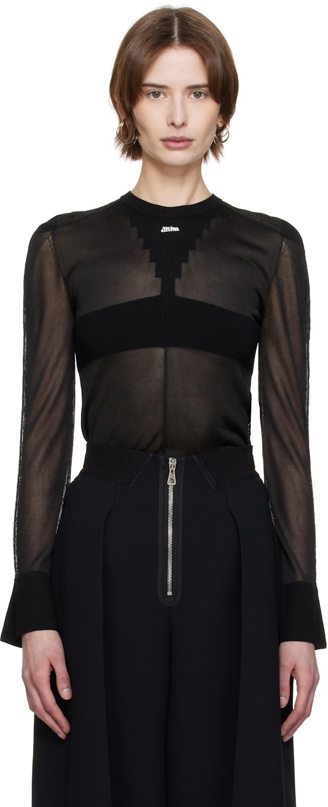Black 'The Logo Knit' Sweater by JEAN PAUL GAULTIER