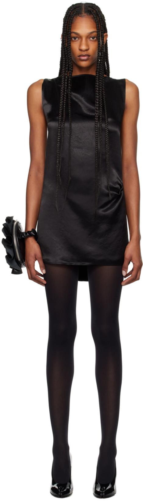 Black 'The Satin' Minidress by JEAN PAUL GAULTIER