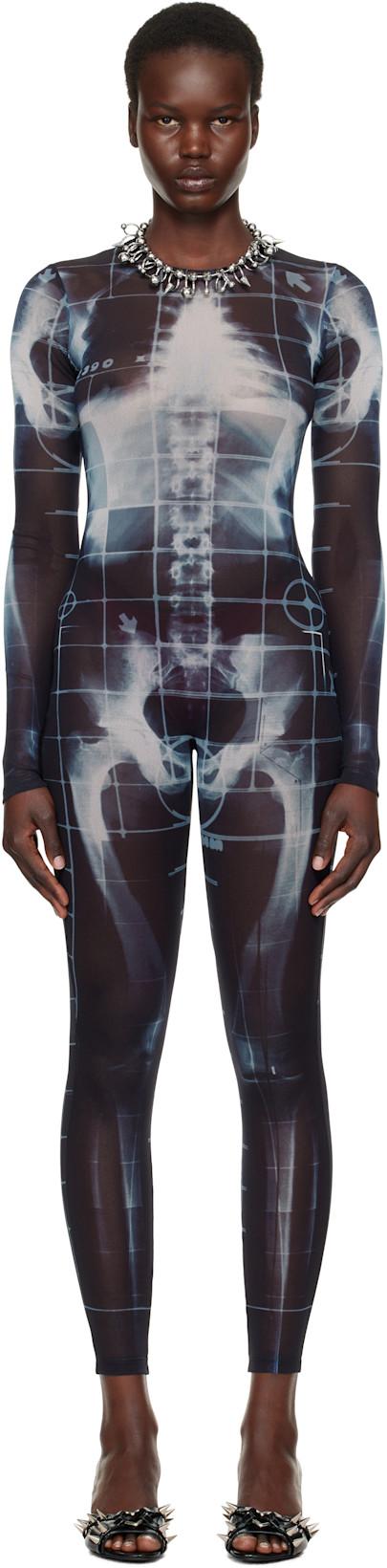 Black & Blue 'The Squeletor' Jumpsuit by JEAN PAUL GAULTIER