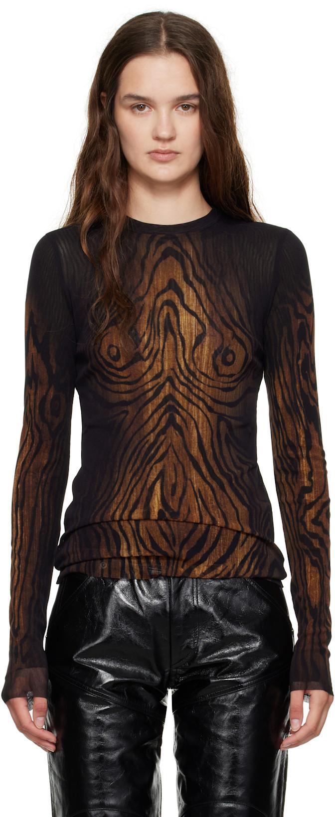 Black & Brown 'The Wood' Top by JEAN PAUL GAULTIER