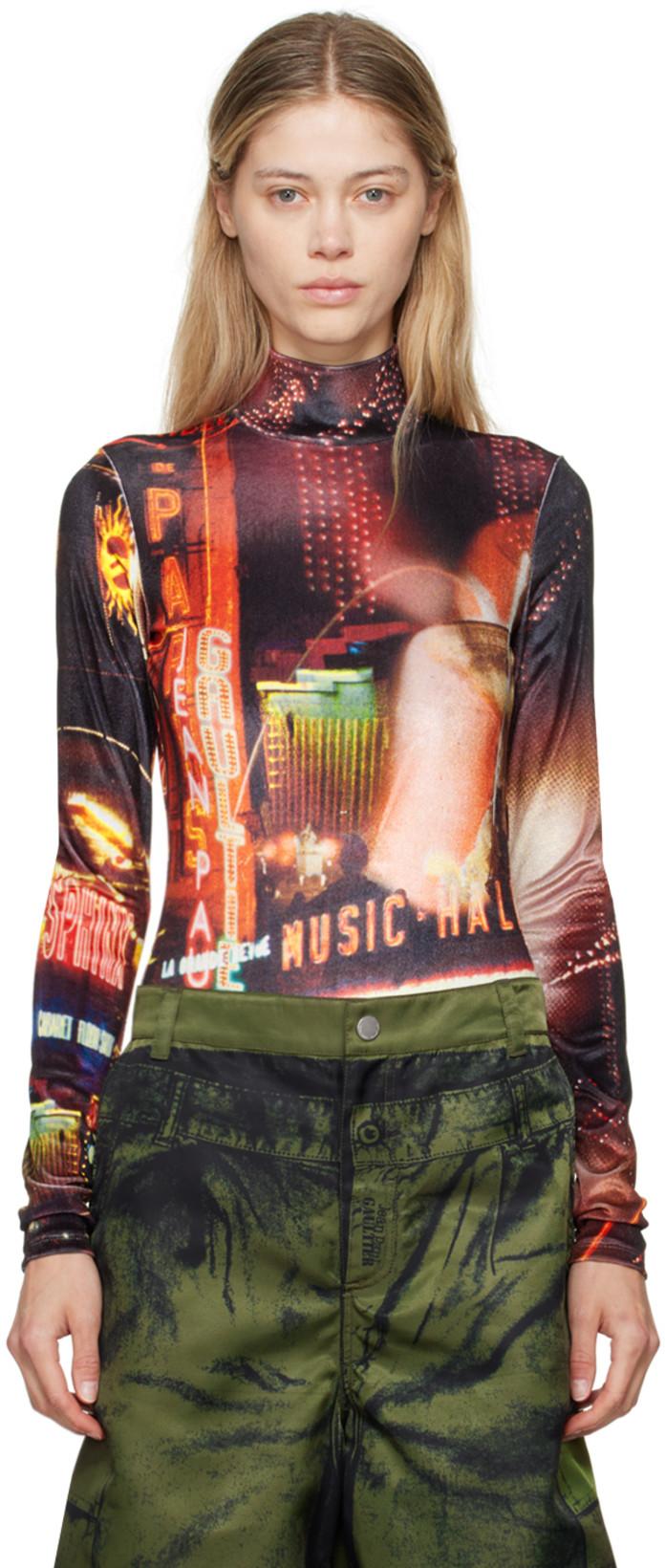 Black & Red 'The Velvet Pigalle' Bodysuit by JEAN PAUL GAULTIER
