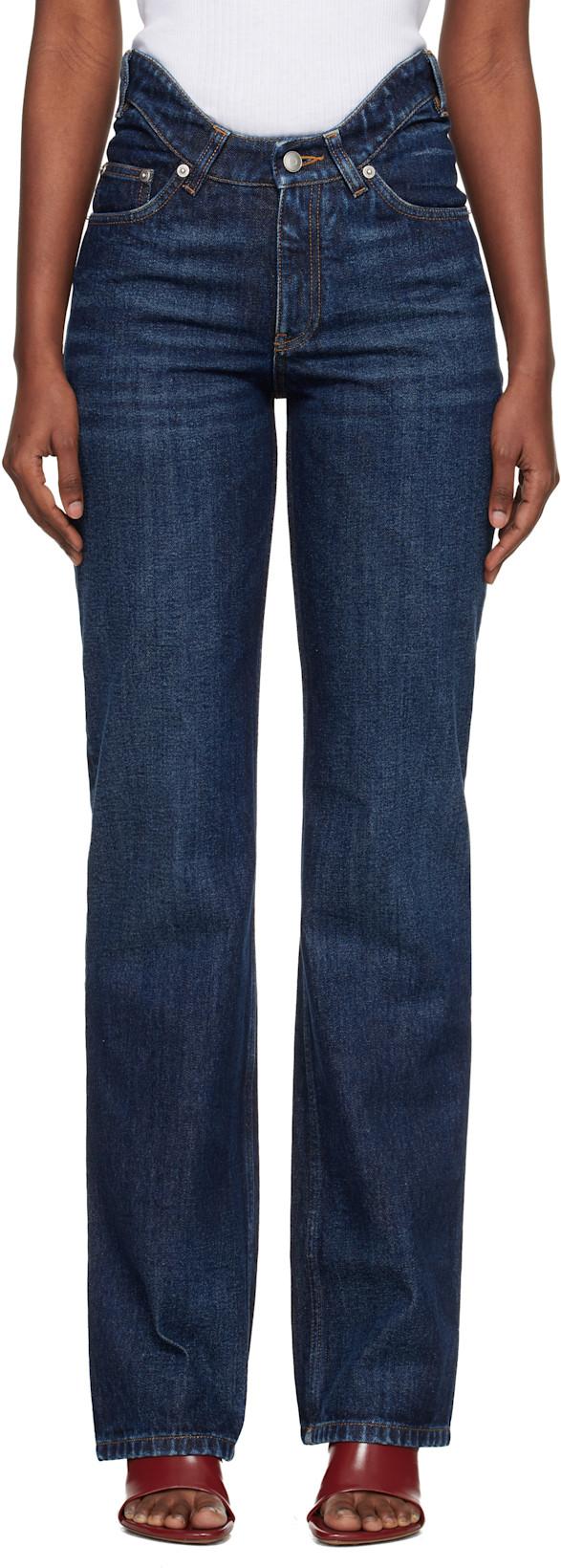 Blue 'The Curved' Jeans by JEAN PAUL GAULTIER