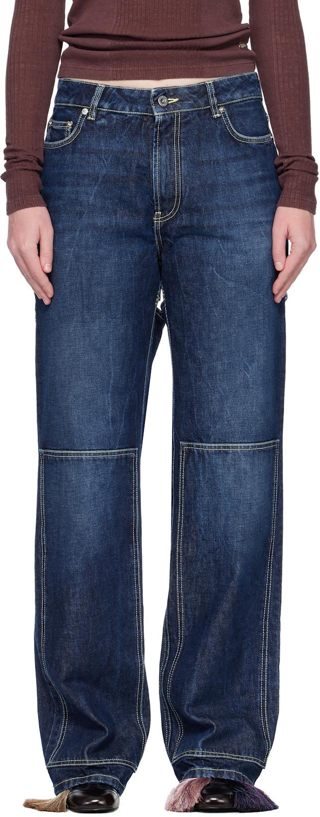 Blue 'The Cut-Out' Jeans by JEAN PAUL GAULTIER