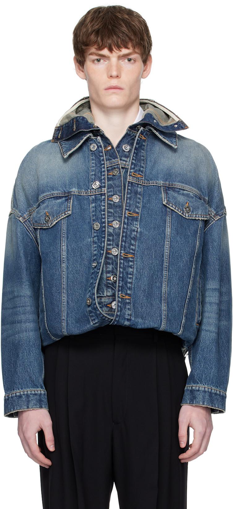 Blue 'The Double' Denim Jacket by JEAN PAUL GAULTIER Blue 'The Double' Denim Jacket by JEAN PAUL GAULTIER