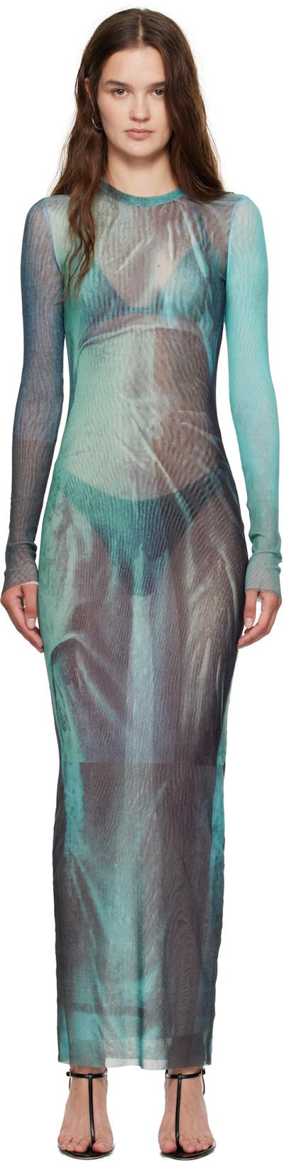 Blue 'The Long Water' Maxi Dress by JEAN PAUL GAULTIER