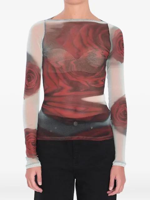 Blurry Roses top by JEAN PAUL GAULTIER