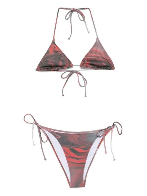 Blurry Roses triangle bikini by JEAN PAUL GAULTIER