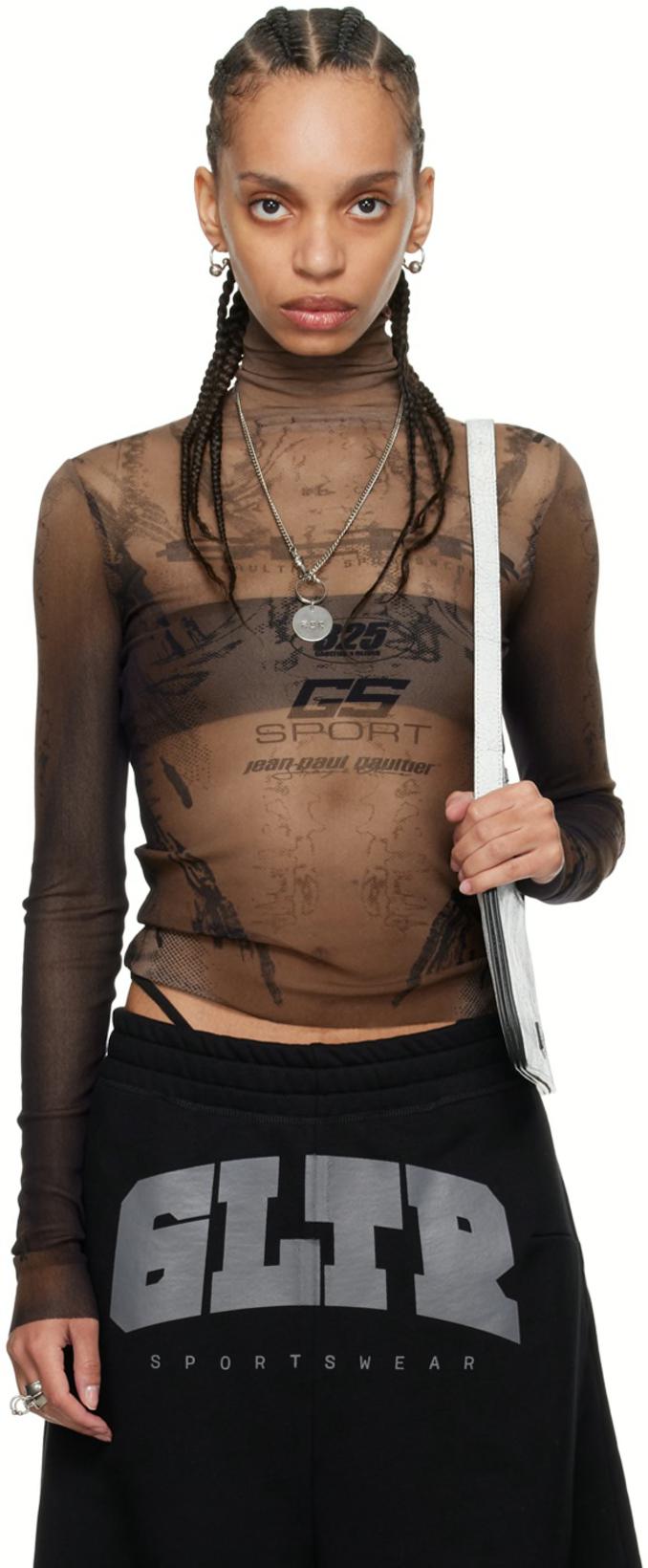 Brown Shayne Oliver Edition 'GS Sport' Turtleneck by JEAN PAUL GAULTIER